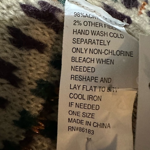 Capelli New York Knit Two Set Tan Green Purple Gold Metallic Scarf Cloves Warmer - Picture 7 of 7